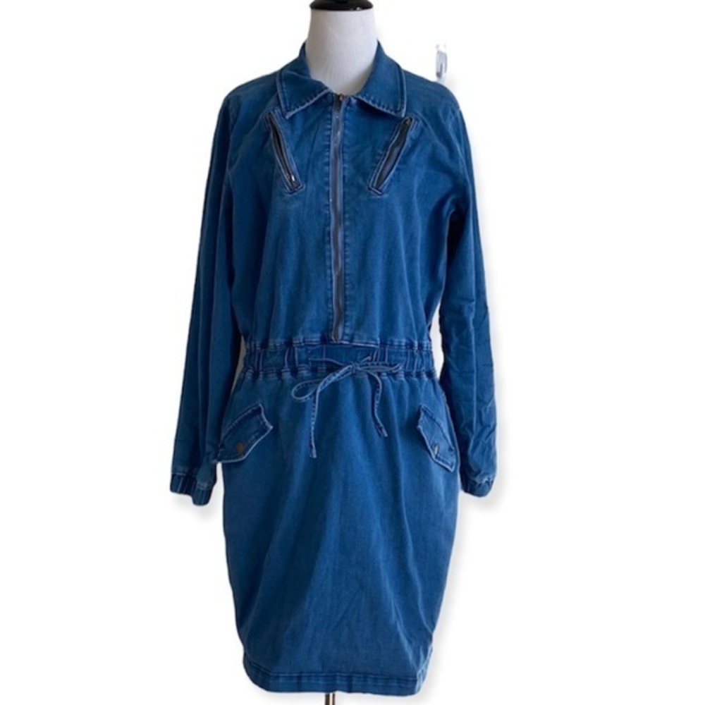 Soho jeans by New York and company womenβs mediumβ utility denim dress - Picture 1 of 9